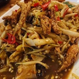 ตำลาวปลากรอบกุ้งแห้ง