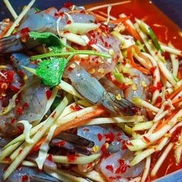 ตำมะม่วงกุ้งสด