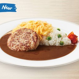 ข้าวแกงกะหรี่หน้าไข่แฮมเบิร์ก