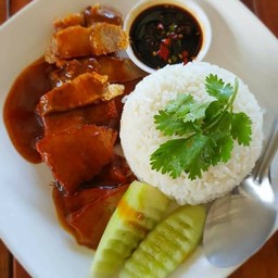 ข้าวหมูแดง+หมูกรอบ
