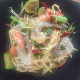 ตำปลาร้ากุ้งสด