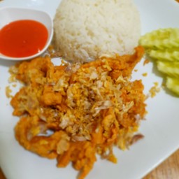 ข้าวราดไก่ กระเทียม