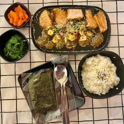 เซ็ลแซลมอนผสมกุ้งดองซีอิ๊ว