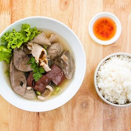 ต้มเลือดหมู + ข้าวสวย