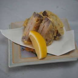 รากบัวทอดไส้กุ้งสับ