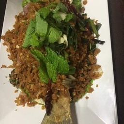 ลาบปลากระพง(ทำเหมือนลาบปลาตะเพียน)