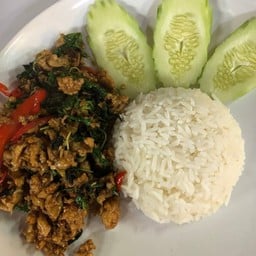 Fried Pork or Chicken with Basil Leaves