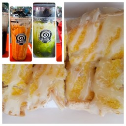 ชุดเฉาก๊วยนมสด1แก้ว+ปังปิ้ง3แผ่น