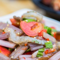 ตำสายบัวกุ้งสด