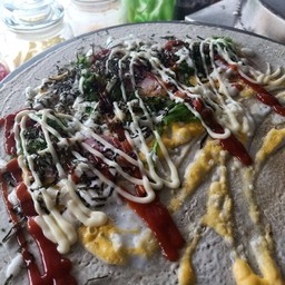 ไข่ เบคอน ยำสาหร่าย สาหร่ายกรอบ ชีสราดซอสมะเขือ มายอง