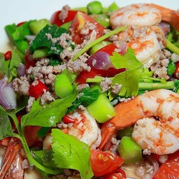 ยำตะไค้รกุ้งสด