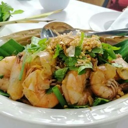 กุ้งกระเทียมพริกไทย(ราดข้าว)