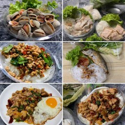 ซ๊ดดดหอย กะเพราโหด (หอยแครงสดลวก กุ้งดองซีอิ๊ว เมี่ยงหมูสามชั้น ข้าวกะเพรา อาหารตามสั่ง)