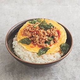 ข้าวกะเพราไก่ไข่นุ่ม