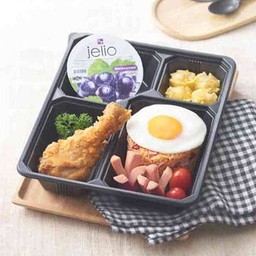 VIP ข้าวผัดอเมริกัน+ขนมจีบกุ้ง+เจลิโอ เจลลี่