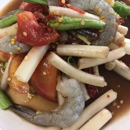 ตำไหลบัวกุ้งสดปลาร้า
