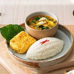 ข้าวไข่เจียว-แกงปูใบชะพลู