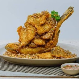 New! ปลากะพงทอดกระเทียมพริกไทย