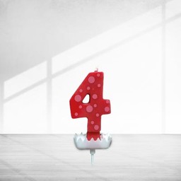 เทียนวันเกิดเลข 4 Colourful