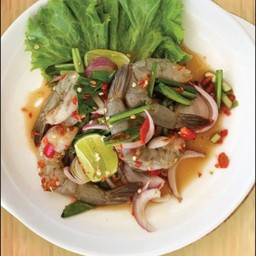 ยำกุ้งสดปลาร้า