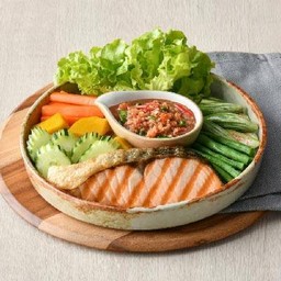 New! น้ำพริกผักจิ้ม - แซลมอนย่าง