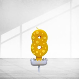 เทียนวันเกิดเลข 8 Colourful