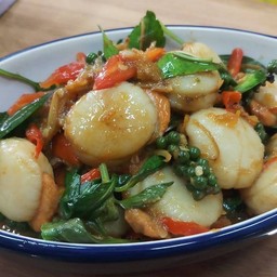 หอยเชลล์ ผัดฉ่า