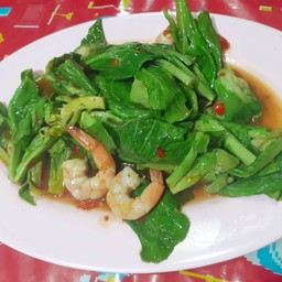 ผัดผักแขนงผัดกุ้ง
