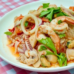 ยำวุ้นเส้น+ทะเล (งดเปลี่ยนแปลงรายการอาหารทุกชนิด)