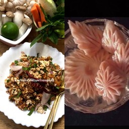 โปรโมชั่น ยำข้าวทอดแหนมมังสวิรัติ คู่กับ กระท้อนลอยแก้ว