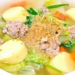 ต้มจืด เต้าหู้ หมูสับ วุ้นเส้น