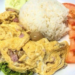 ข้าวไข่ข้นแฮมเห็ด