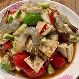 ตำแตงหมูยอ+กุ้งสด