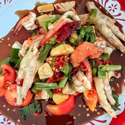 ยำตีนไก่+กุ้งสุก+หมูยอ