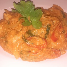 กุ้งผัดผงกะหรี่