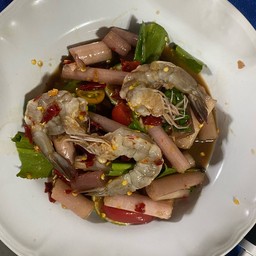 ตำสายบัวกุ้งสดปลาร้า (มินิ)