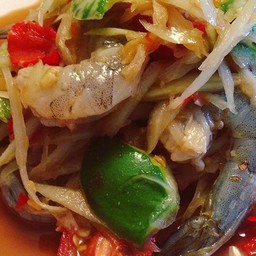 ตำกุ้งสดสุดเเซบ