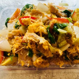 ข้าวราดผัดวุ้นเส้นหมู