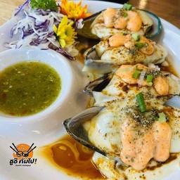 หอยแมลงภู่นิวซีแลนด์อบชีส(4ตัว)