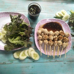 ลูกชิ้นปิ้ง Byหนูปลาตลาดศิริสุข สุขสันต์5/