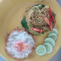 ข้าวเขียวหวานเนื้อผัดแห้ง+ไข่ดาว