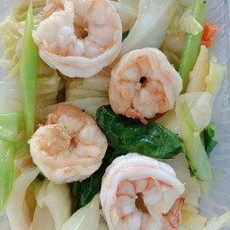 ผัดผักรวมกุ้ง