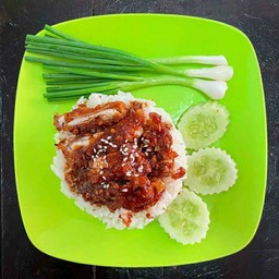 ข้าวมันไก่ทอดซอสหมาล่า