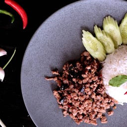ข้าวหมูสับผัดหนำเลี๊ยบ