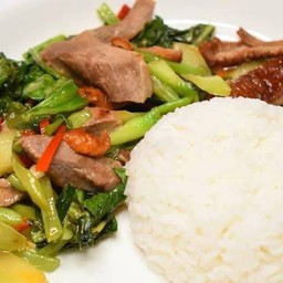 ผัดคะน้าหมู - ราดข้าว
