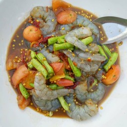 ตำเกาเหลากุ้งสด