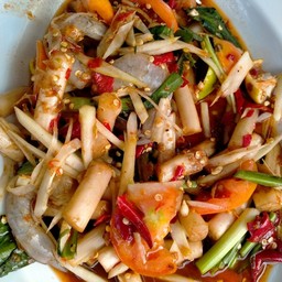 ตำไหลบัวกุ้งสด