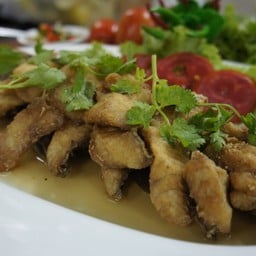 ปลากะพงทอดราดน้ำปลา