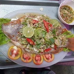 ปลาทับทิมนึ่งมะนาว