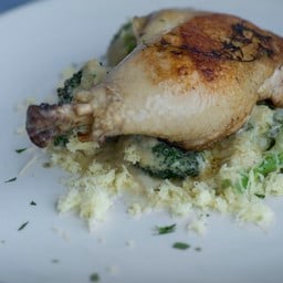 Roast chicken with broccoli & cheddar